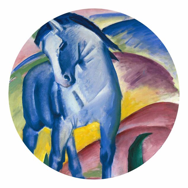 Self-adhesive round wallpaper - Franz Marc - Blue Horse I