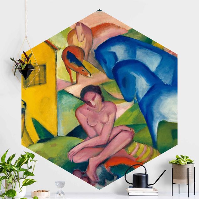 Hexagonal wallpapers Franz Marc - The Dream