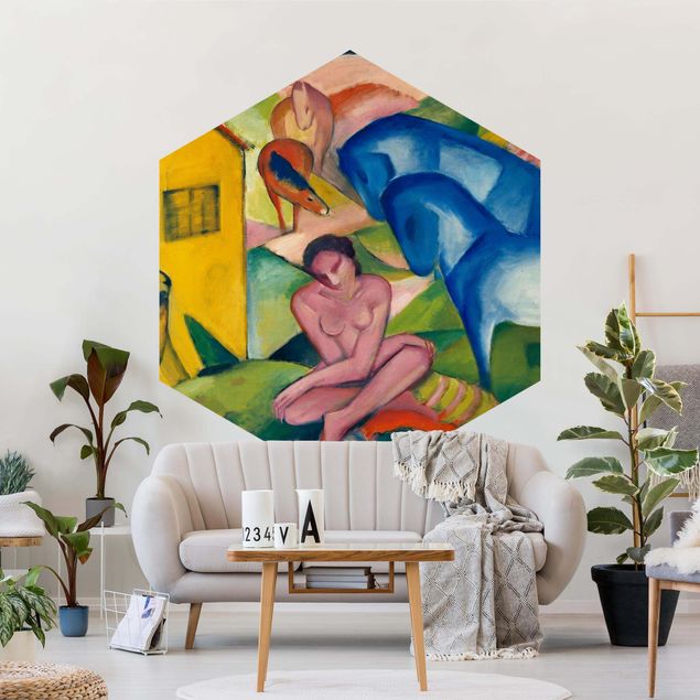 Self-adhesive hexagonal pattern wallpaper - Franz Marc - The Dream