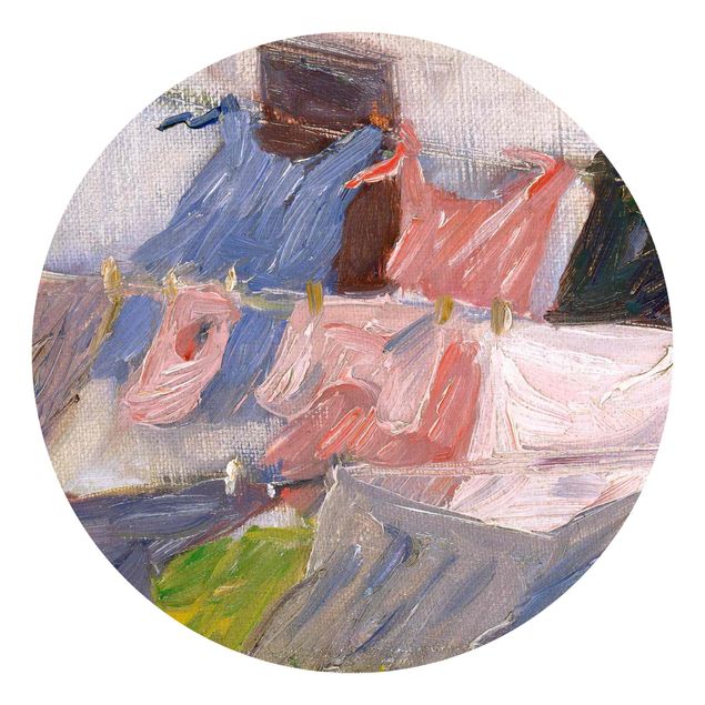Self-adhesive round wallpaper - Franz Marc - Laundry Fluttering In The Wind