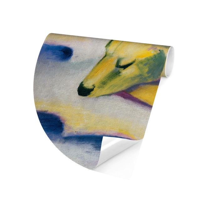 Self-adhesive round wallpaper - Franz Marc - Lying Dog