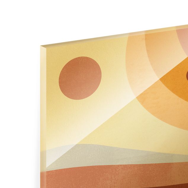 Glass print - Woman With Sun Glasses - Landscape format