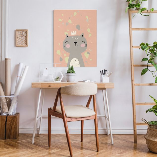 Natural canvas print - Cheeky Cat - Portrait format 3:4