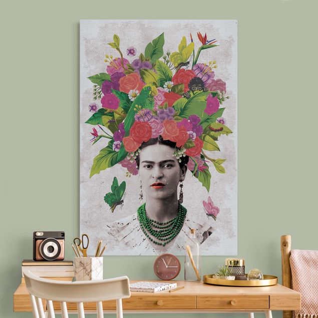 Acoustic art panel - Frida Kahlo - Flower Portrait