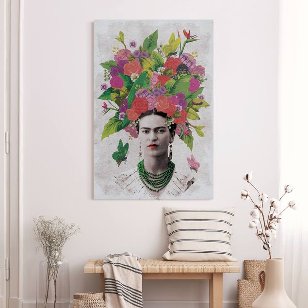 Acoustic art panel - Frida Kahlo - Flower Portrait