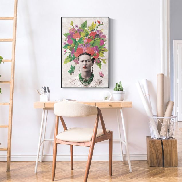 Print with acoustic tension frame system - Frida Kahlo - Flower Portrait