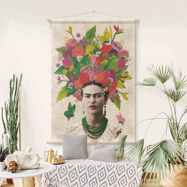 extra large tapestry wall hangings Frida Kahlo - Flower Portrait