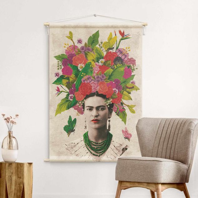 wall tapestry art Frida Kahlo - Flower Portrait