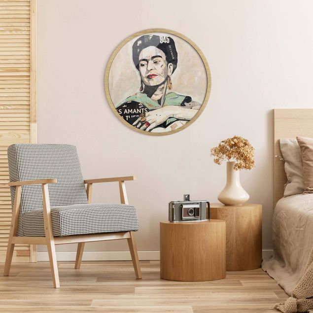 Circular framed print - Frida Kahlo - Collage No.4