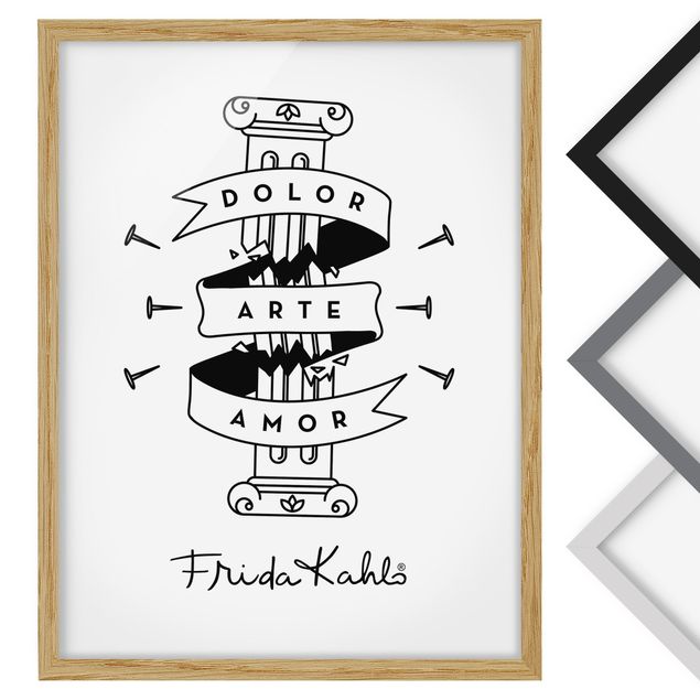 Framed poster - Frida Kahlo Dolor Arte Amor