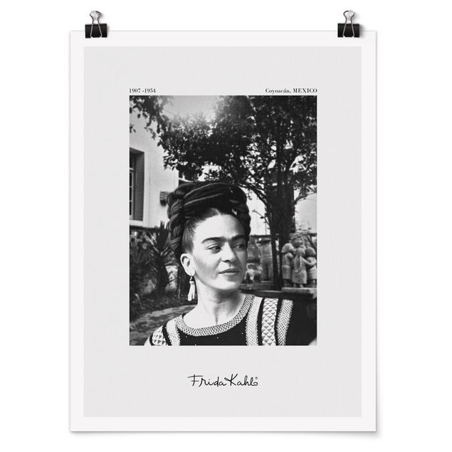 Poster art print - Frida Kahlo Photograph Portrait In The Garden