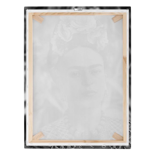 Canvas print - Frida Kahlo Photograph Portrait With Flower Crown - Portrait format 3:4