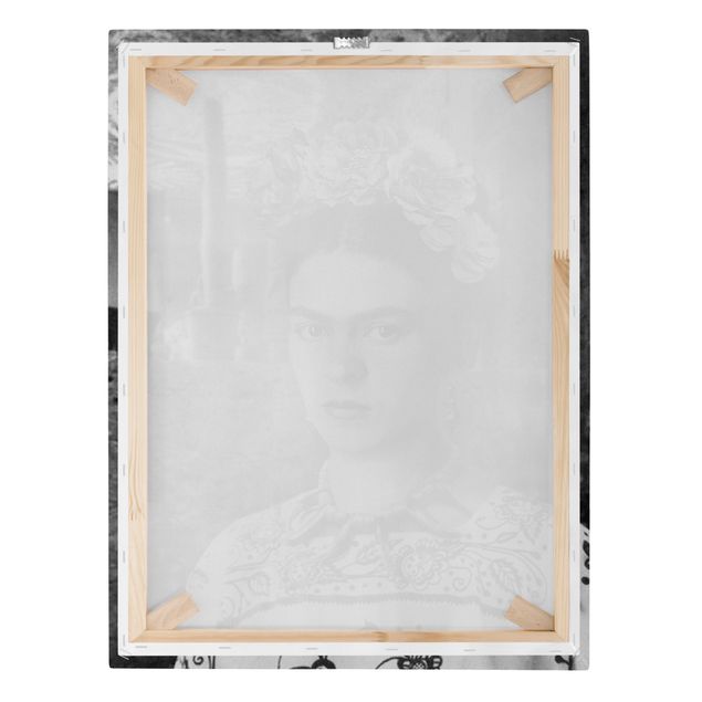 Canvas print - Frida Kahlo Photograph Portrait With Cacti - Portrait format 3:4