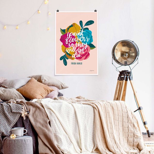Poster art print - Frida quote with flowers