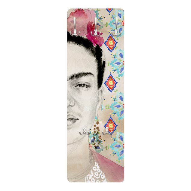 Coat rack - Frida With Pink Flowers I