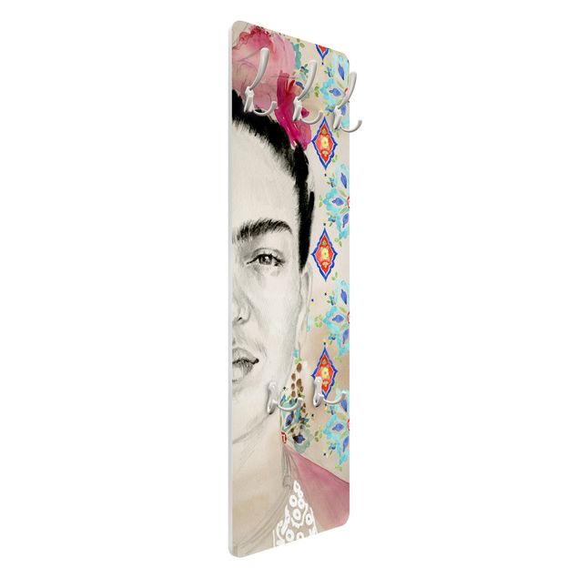 Coat rack - Frida With Pink Flowers I