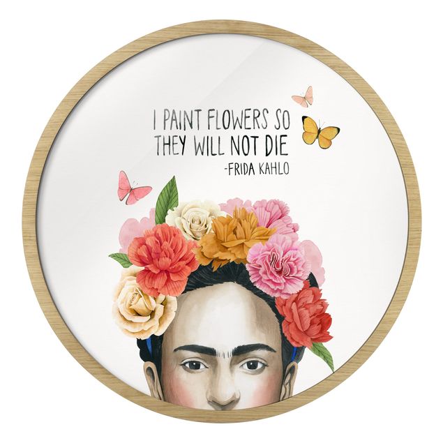 Circular framed print - Frida's Thoughts - Flowers