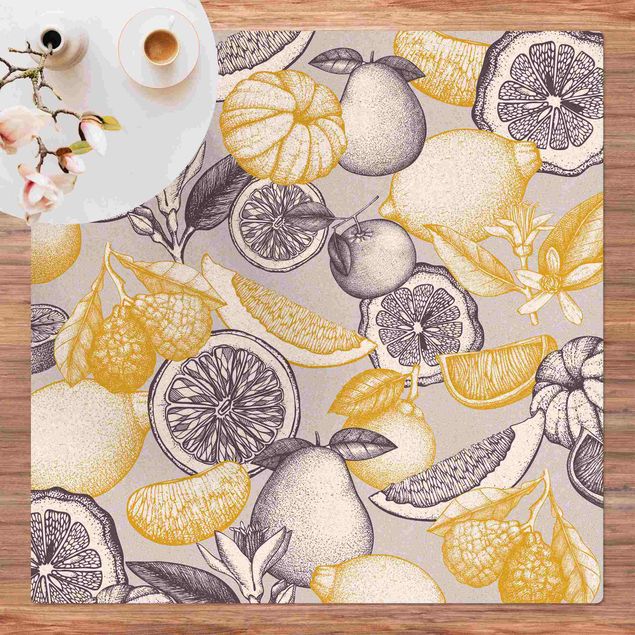 modern area rugs Fresh Vintage Citrus Fruit In Colour Yellow grey