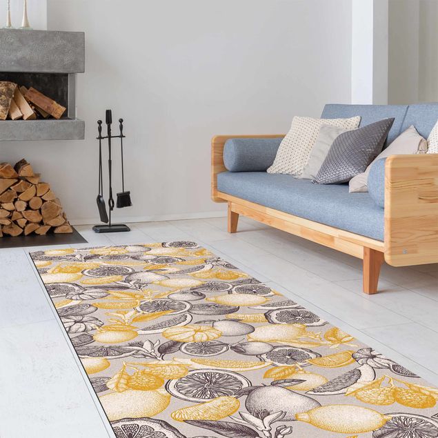 modern area rugs Fresh Vintage Citrus Fruit In Colour Yellow grey