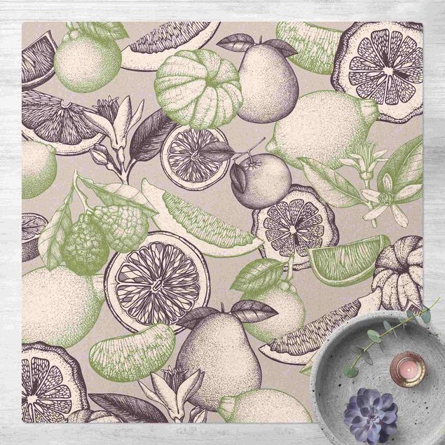 modern area rugs Fresh Vintage Citrus Fruit In Colour Green Grey
