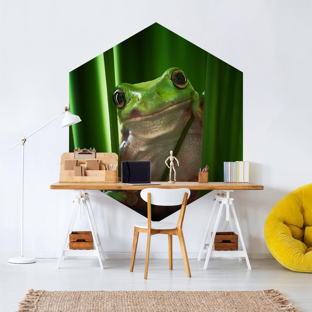 Self-adhesive hexagonal pattern wallpaper - Happy Frog