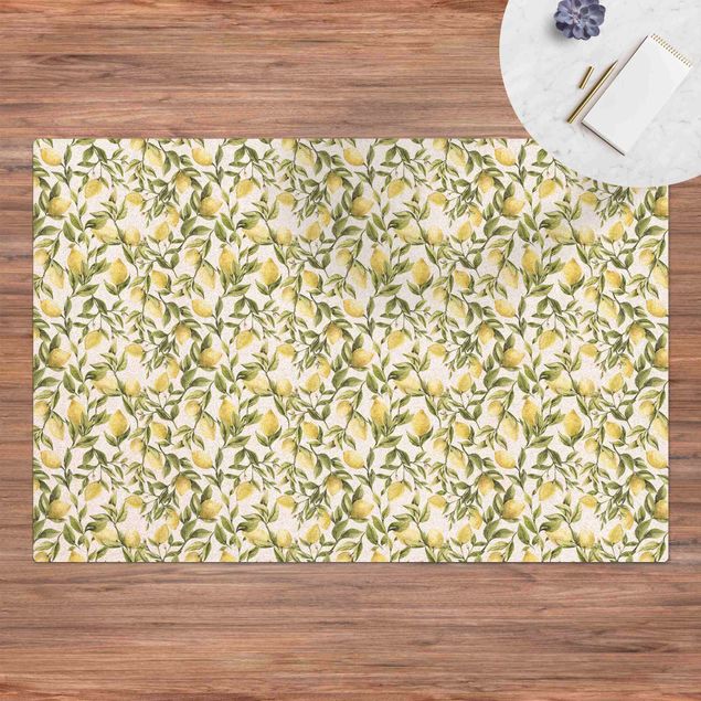 contemporary rugs Fruity Lemons With Leaves