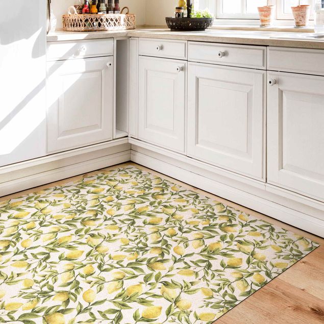 Dining room rugs Fruity Lemons With Leaves