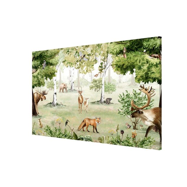 Magnetic memo board - Spring in the Nordic Forest