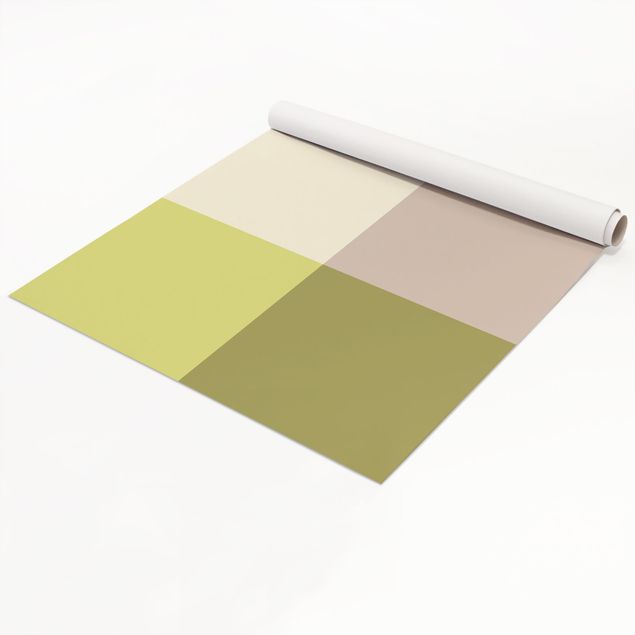 Adhesive film for furniture - Spring Fresh Squares - Cashmere Macchiato Pastel Green Bamboo