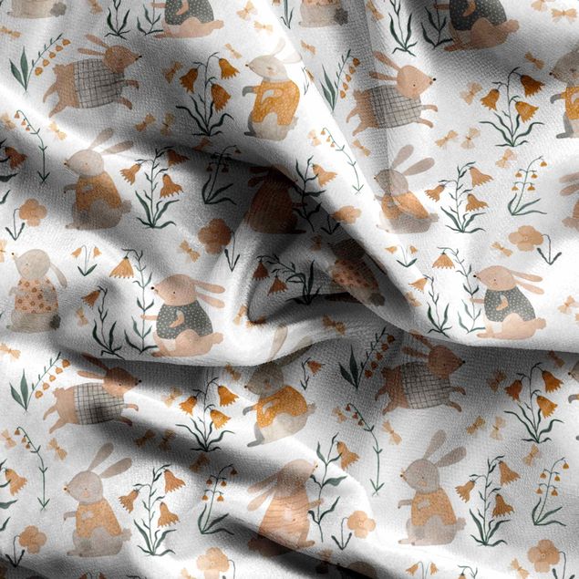 Patterned curtains Spring Rabbits