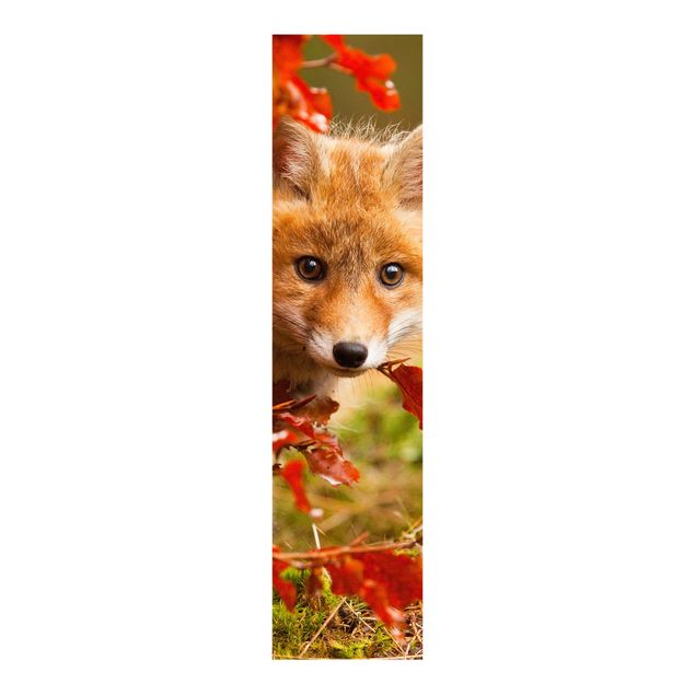Sliding panel curtains set - Fox In Autumn