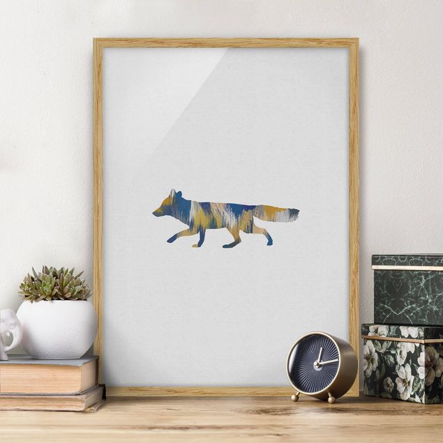 Framed poster - Fox In Blue And Yellow