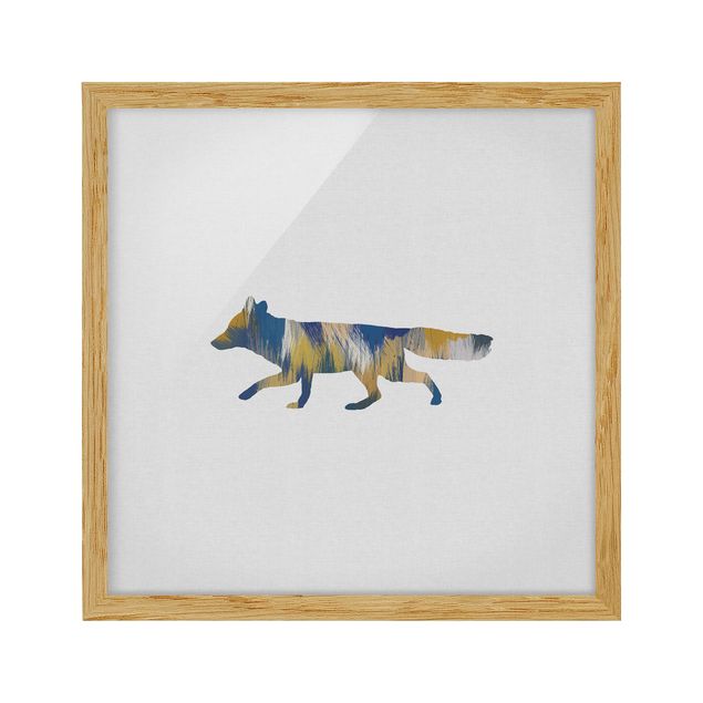 Framed poster - Fox In Blue And Yellow
