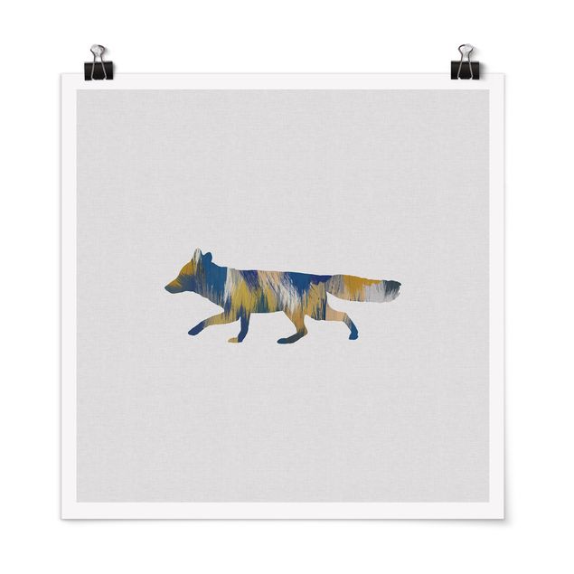 Poster - Fox In Blue And Yellow