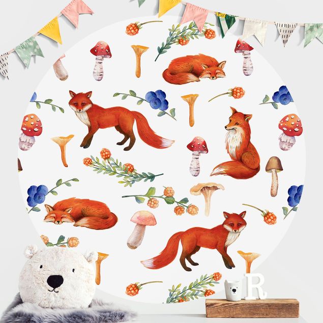 Wallpapers Fox With Mushroom Illlustration