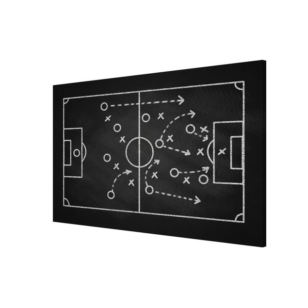 Magnetic memo board - Football Strategy On Blackboard - Landscape format 3:2