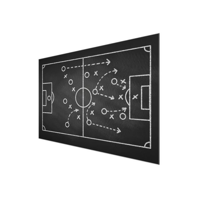Glass print - Football Strategy On Blackboard