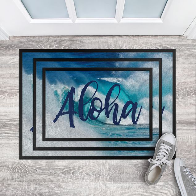 blue area rugs Aloha