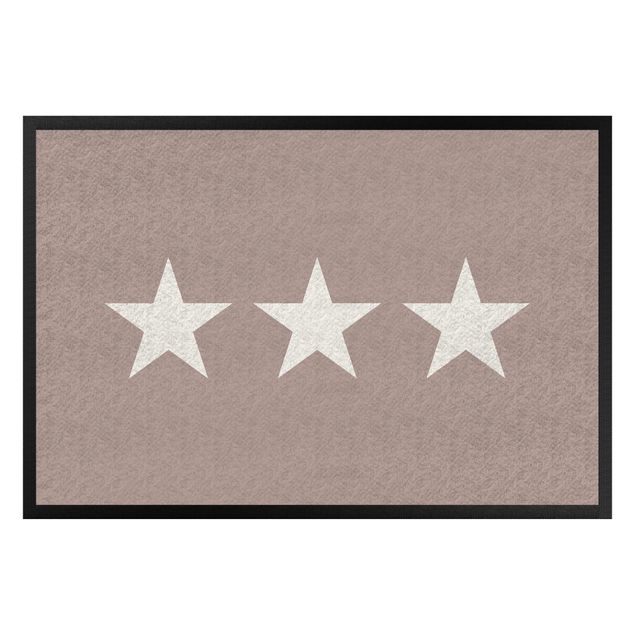 Doormat - Three Stars Taupe