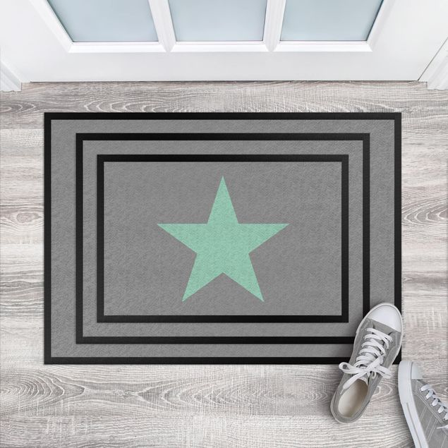 small area rugs Star In Grey Mint