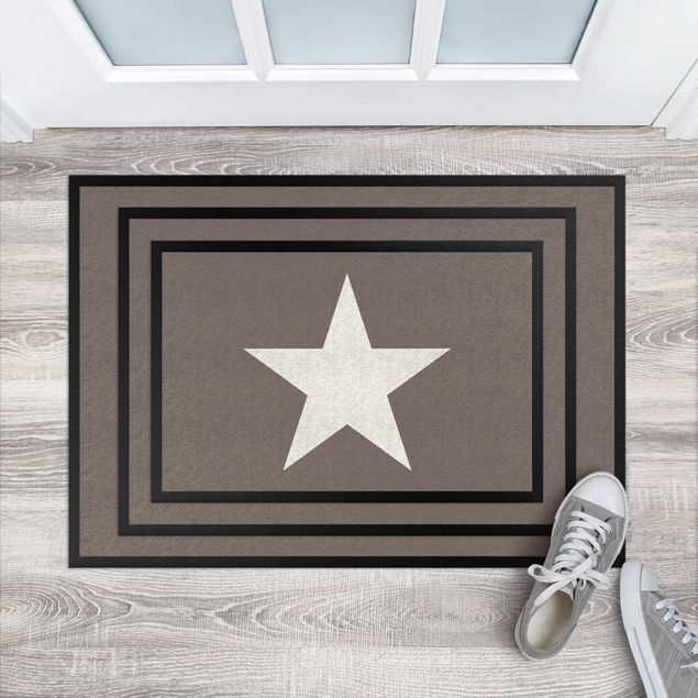 small floor mat Star In Drab White