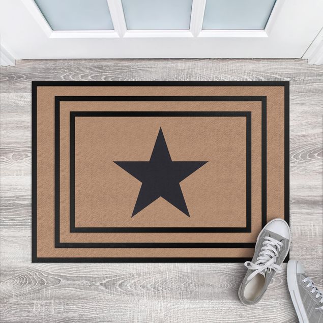 small floor mat Star Dark Grey Khaki