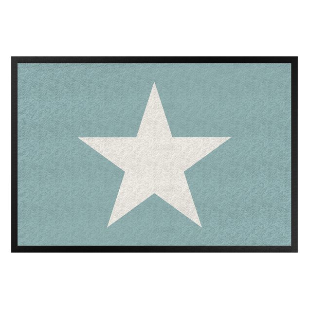 Modern rugs Star In Turquoise Grey