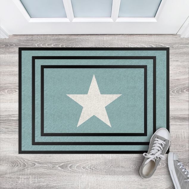 Small rugs Star In Turquoise Grey