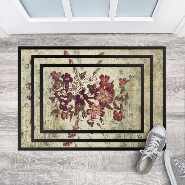 floral area rugs Vintage Plant Drawing