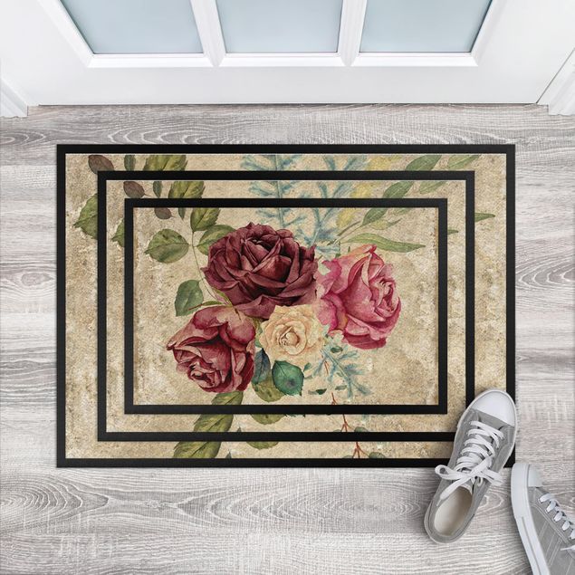 contemporary rugs Vintage Roses And Hydrangeas