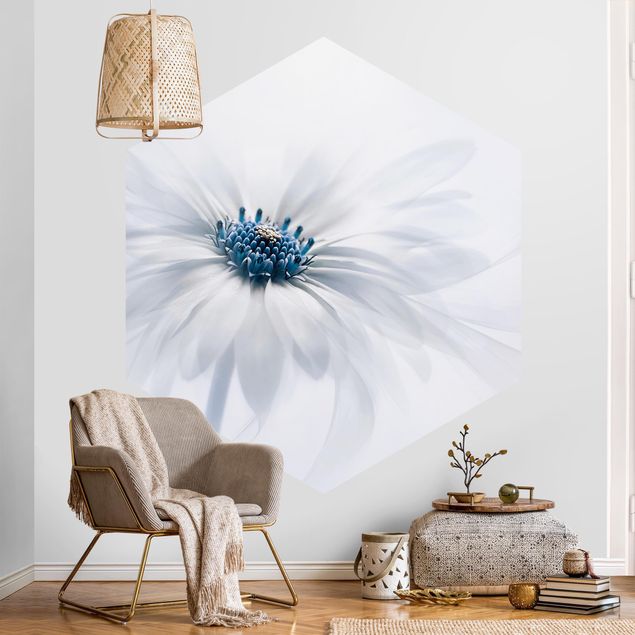Self-adhesive hexagonal pattern wallpaper - Daisy In Blue
