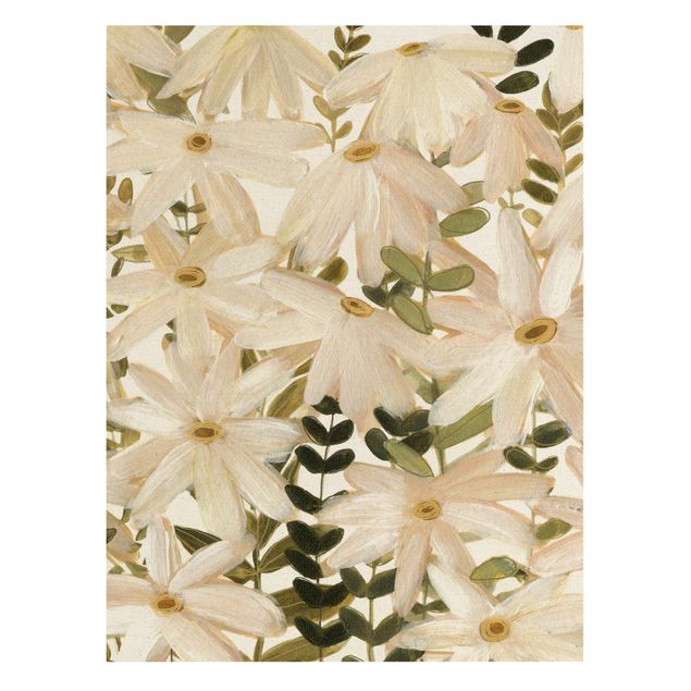 Canvas print gold - A Field Of Diasies White Gold