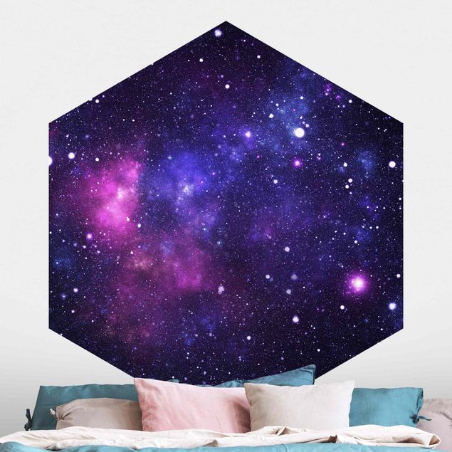Self-adhesive hexagonal wall mural Galaxy