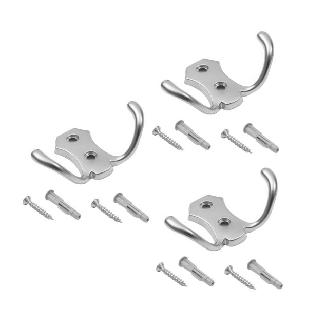 Accessories - Coat Rack Hooks chrome matte small - Wardrobe Hooks Set of 3